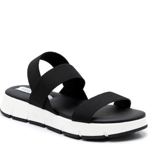 Steve Madden Gavia Sandals Size 10 Black And White Straps Gently Used
